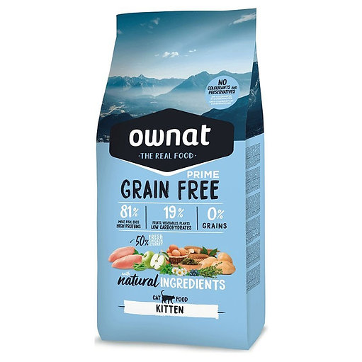 Ownat Grain Free Prime Kitten 3 kg Croquettes Sans Céréales pour Chaton