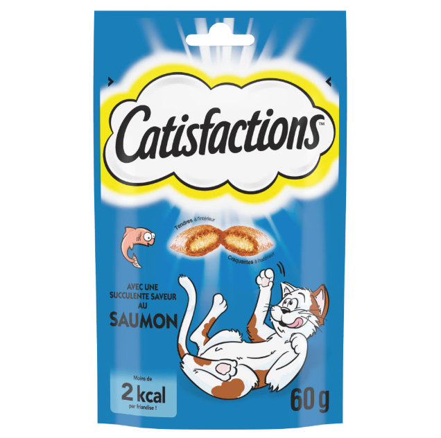 Catisfactions au Saumon 60 g – Friandises croustillantes pour chat au saumon