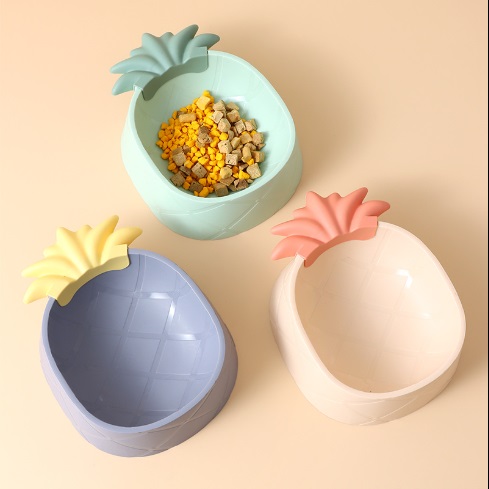 Gamelle chat en forme d'ananas pour nourriture et eau disponible en 3 couleurs