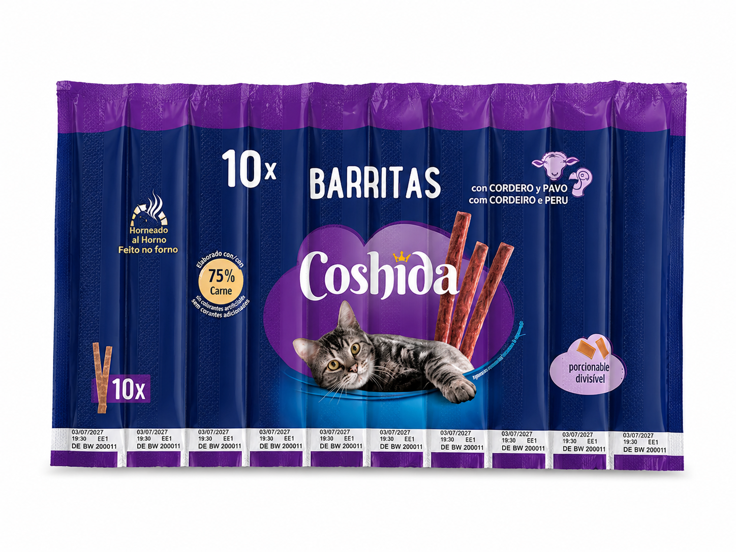 Coshida Katzen Sticks Agneau & Dinde 10 Sticks pour Chat - Friandise pour chats
