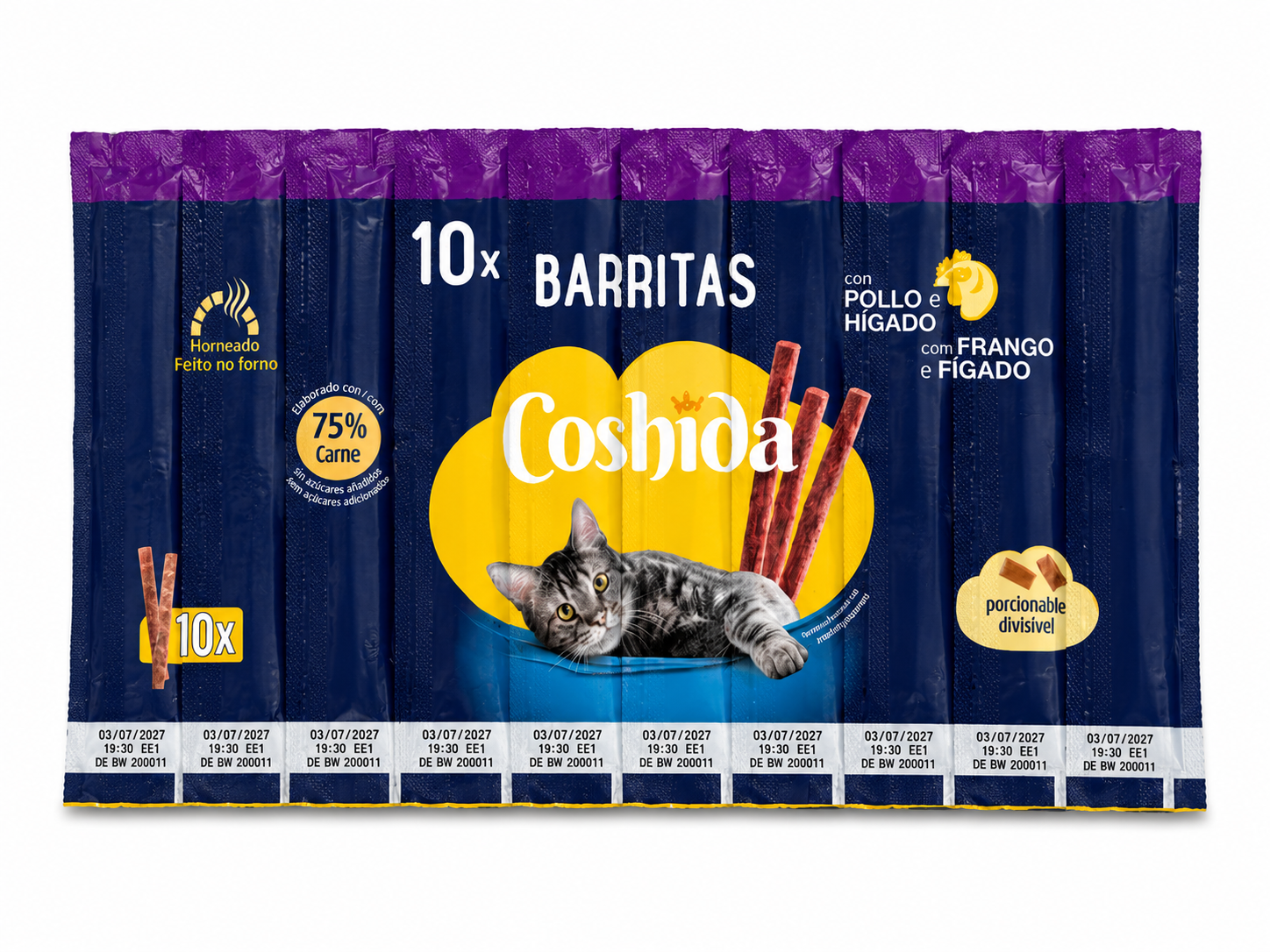 Coshida Katzen Sticks Poulet & Foie 10 Sticks pour Chat