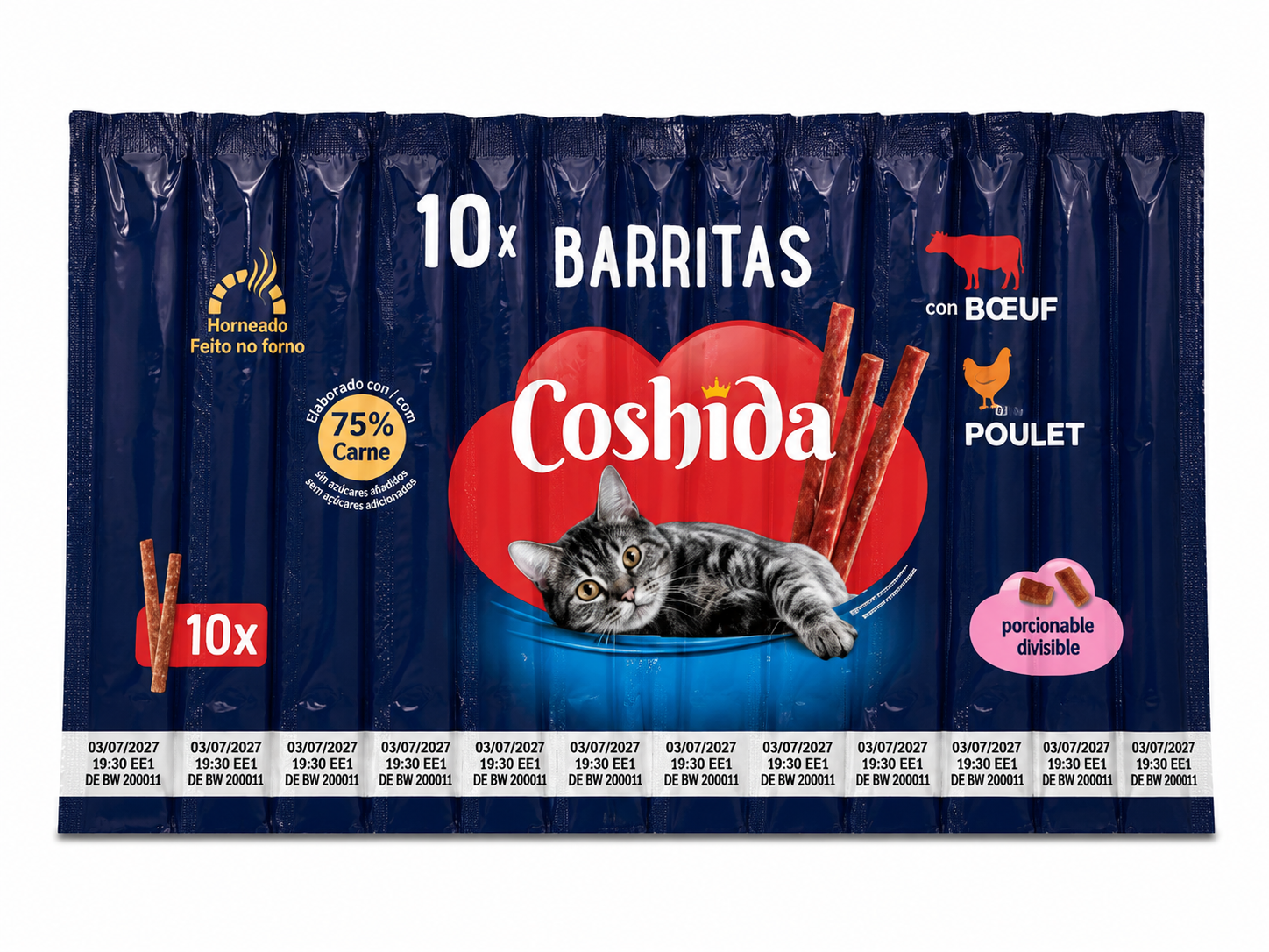 Coshida Sticks Poulet & Veau 10 Sticks – Friandises pour chat Coshida