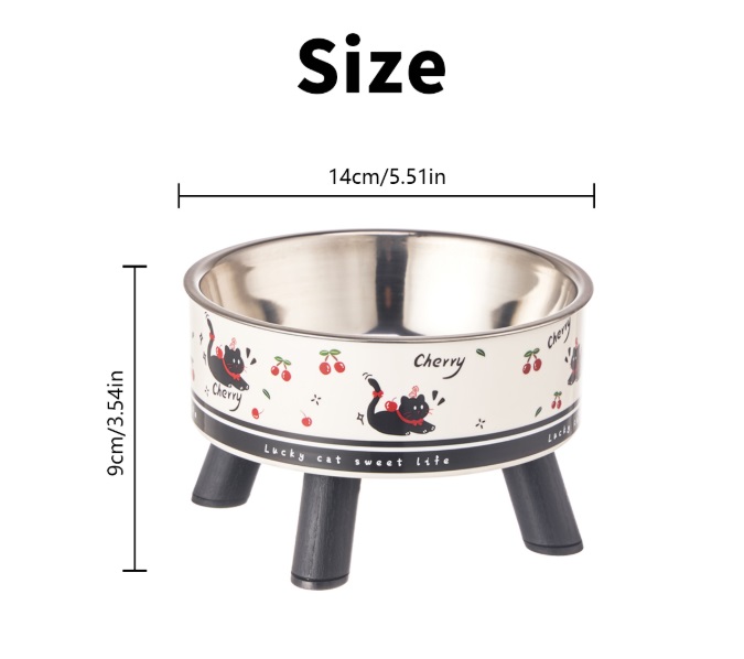 Gamelle chat inox surélevée avec bol en acier inoxydable et motif Fashion Cat Gamelle chat inox surélevée avec bol en acier inoxydable et motif Fashion Cat