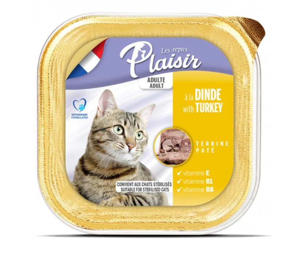Plaisir Terrine à la Dinde pour Chat Adulte 100g