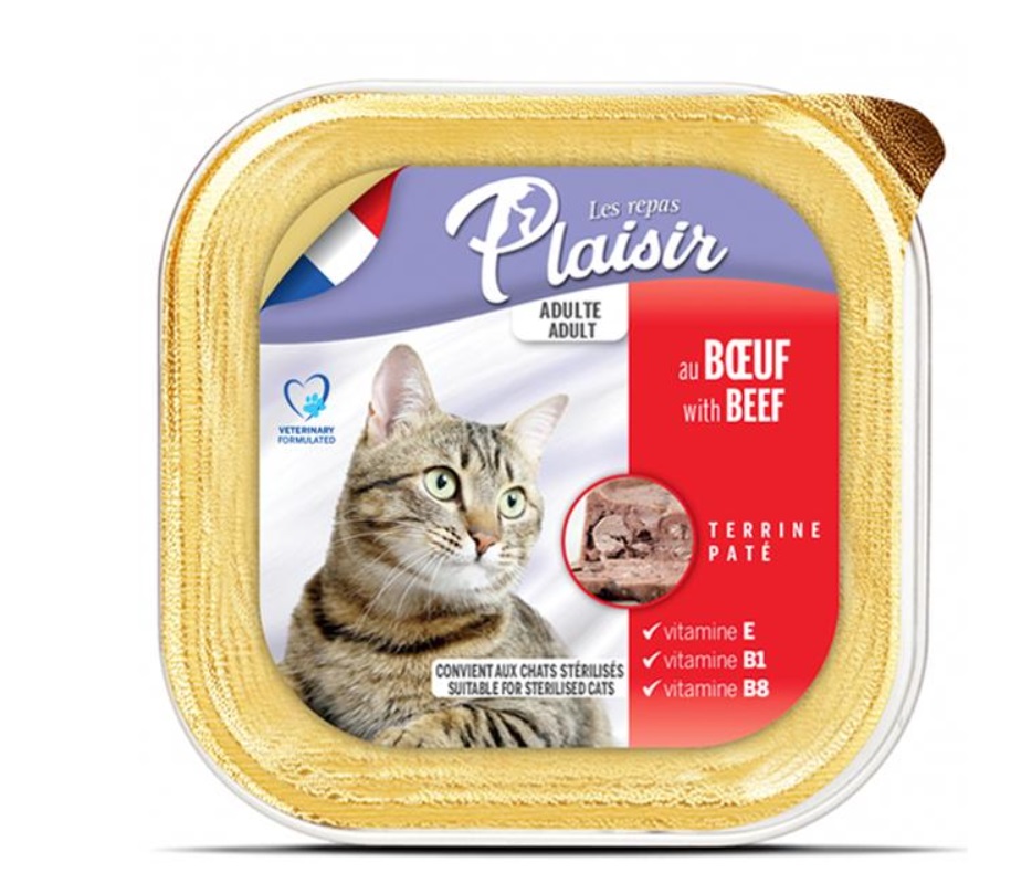 Plaisir Terrine au Bœuf pour Chat Adulte 100g