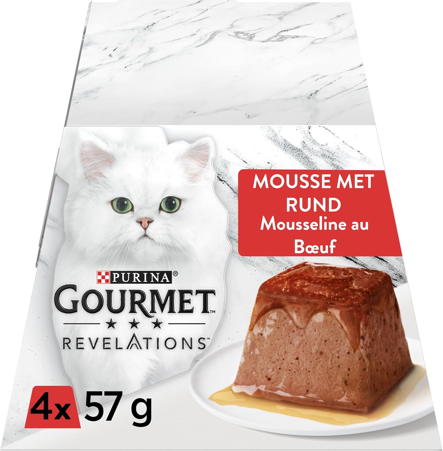 Purina Gourmet Révélations Mousseline au Bœuf 4x57g pour chat adulte