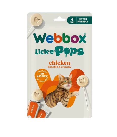 Friandise à lécher Webbox Lick-e-Pops au Poulet pour Chat – 4 Pops