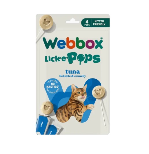 Friandise à lécher Webbox Lick-e-Pops au Thon pour Chat – 4 Pops
