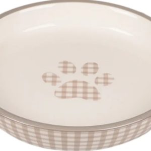 Gamelle antidérapante en céramique pour chat avec motif patte pour nourriture et eau