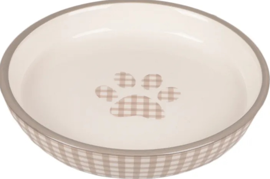 Gamelle antidérapante en céramique pour chat avec motif patte pour nourriture et eau