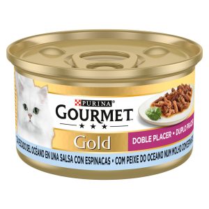 Purina Gourmet Gold Double Plaisir au Poisson de l'Océan et aux Épinards 85g pour chat adulte