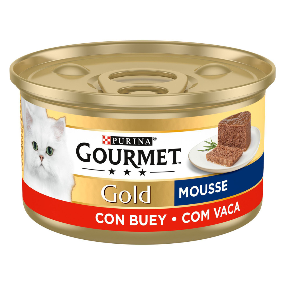 Purina Gourmet Gold Mousse au Bœuf 85g pour chat adulte