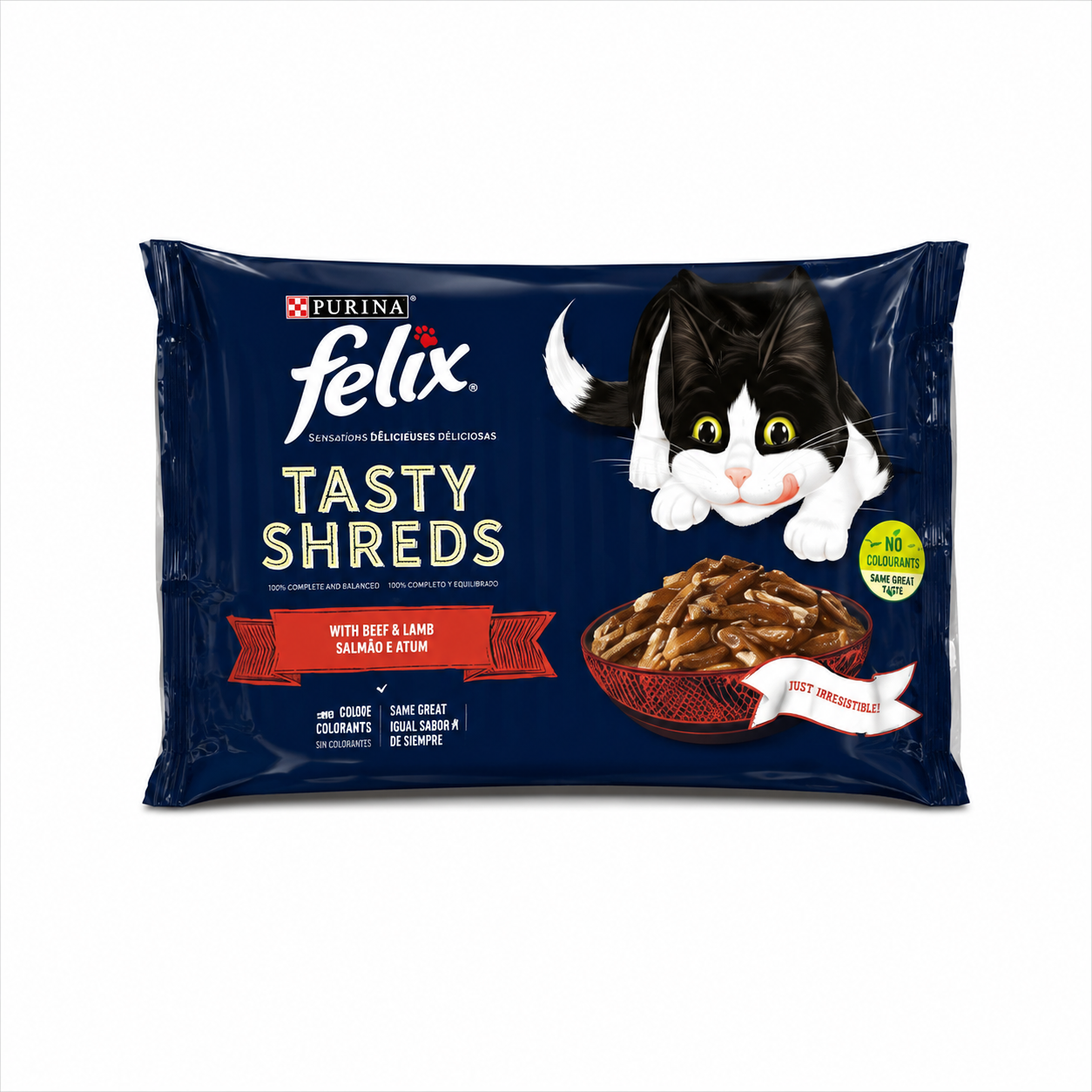 Felix Sélection de Bœuf, Poulet, Canard et Dinde en Sauce 4x85g pour chat adulte