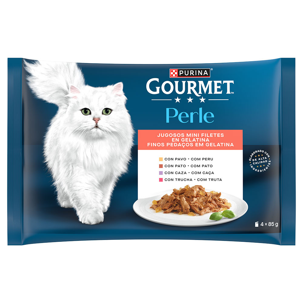 Gourmet Perle Mini Filets à la Dinde et au Canard en Gelée pour chat adulte