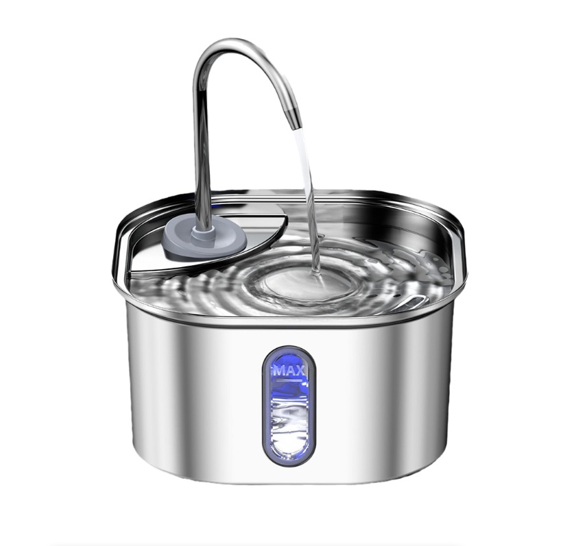Fontaine à eau automatique TopikaPet 3 L en acier inoxydable pour chats
