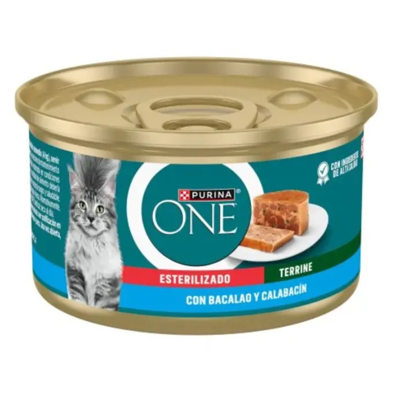 Purina ONE Terrine Stérilisée Morue et Courgettes 85 g