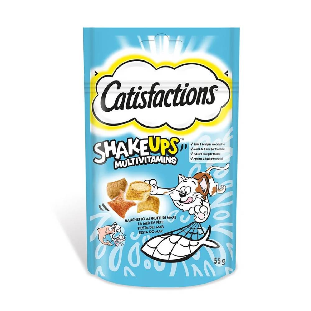 Catisfactions ShakeUps Multivitamins Saveurs de la Mer 55 g – Friandises pour chat