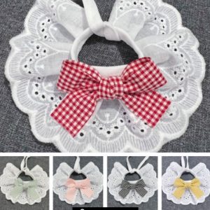 Collier en dentelle élégant pour chat avec nœud disponible en plusieurs couleurs