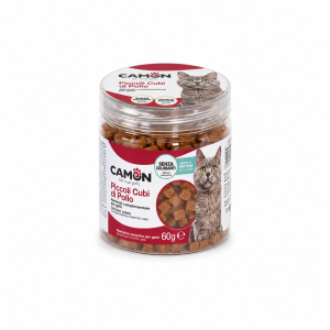 Petits cubes de poulet CAMON 60g pour chat | Friandise naturelle riche en protéines