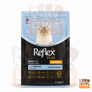 Croquettes Reflex Plus Hairball au Saumon pour Chat Adulte 1,5 kg