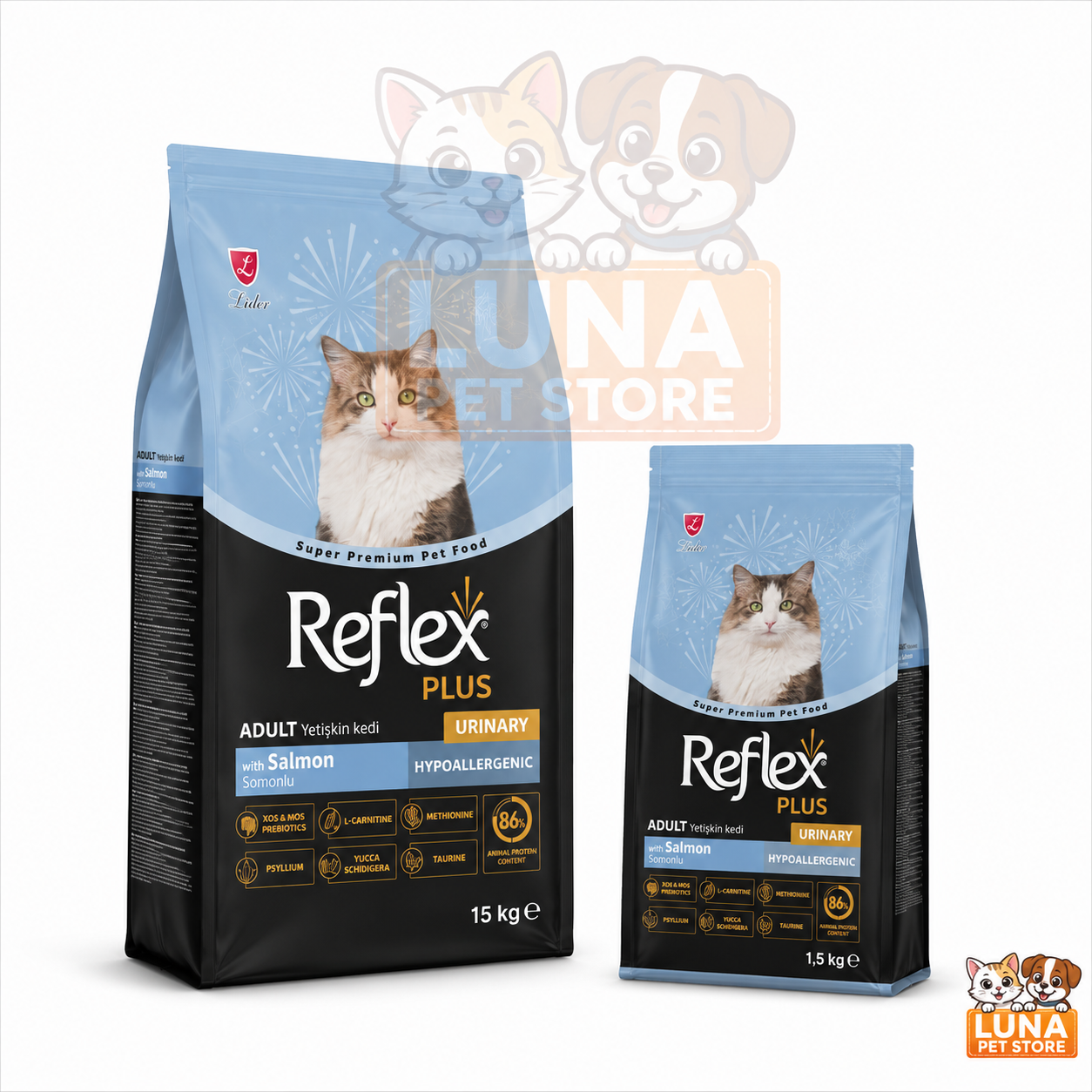 Croquettes Reflex Plus Adult Urinary au Saumon pour Chat 1,5 kg | 15 kg