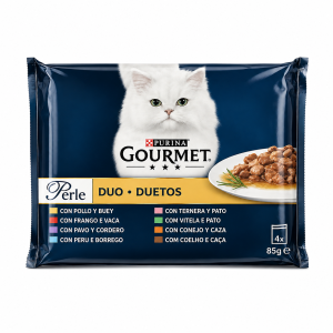 Purina Gourmet Perle Duo Duetos en Gelée pour Chat 4 x 85 g Multipack 4 Saveurs