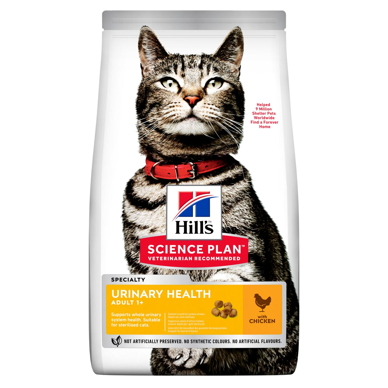 Hill's Science Plan Urinary Health Adult 1+ au Poulet 1.5 kg et 7 kg pour chat adulte