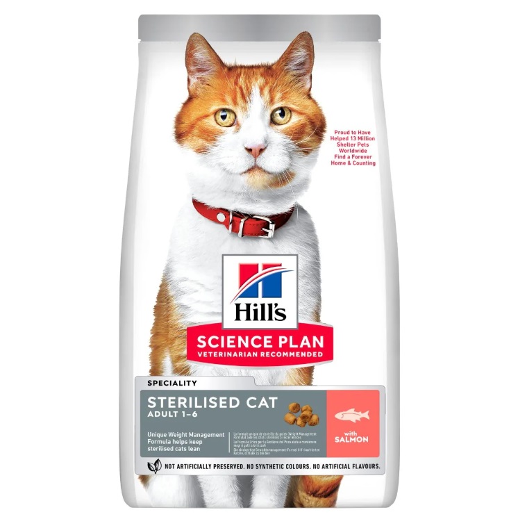 Hill's Science Plan Sterilised Cat au Saumon 1,5 kg 3 kg 10 kg pour chat adulte stérilisé