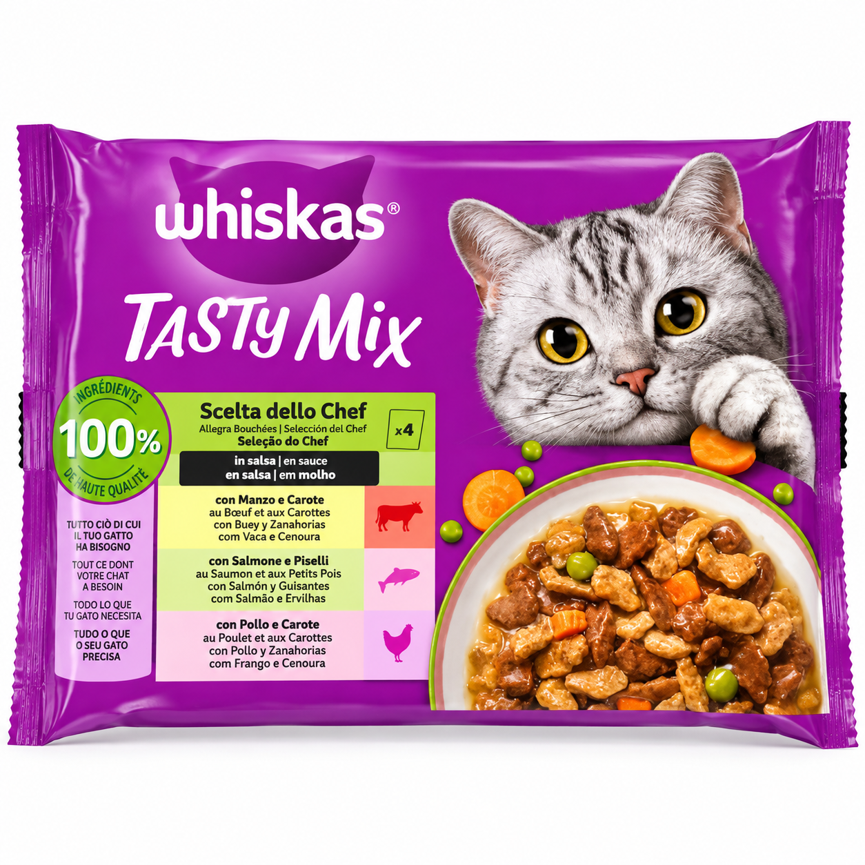 Whiskas Tasty Mix Sélection du Chef en sauce 4 × 85 g
