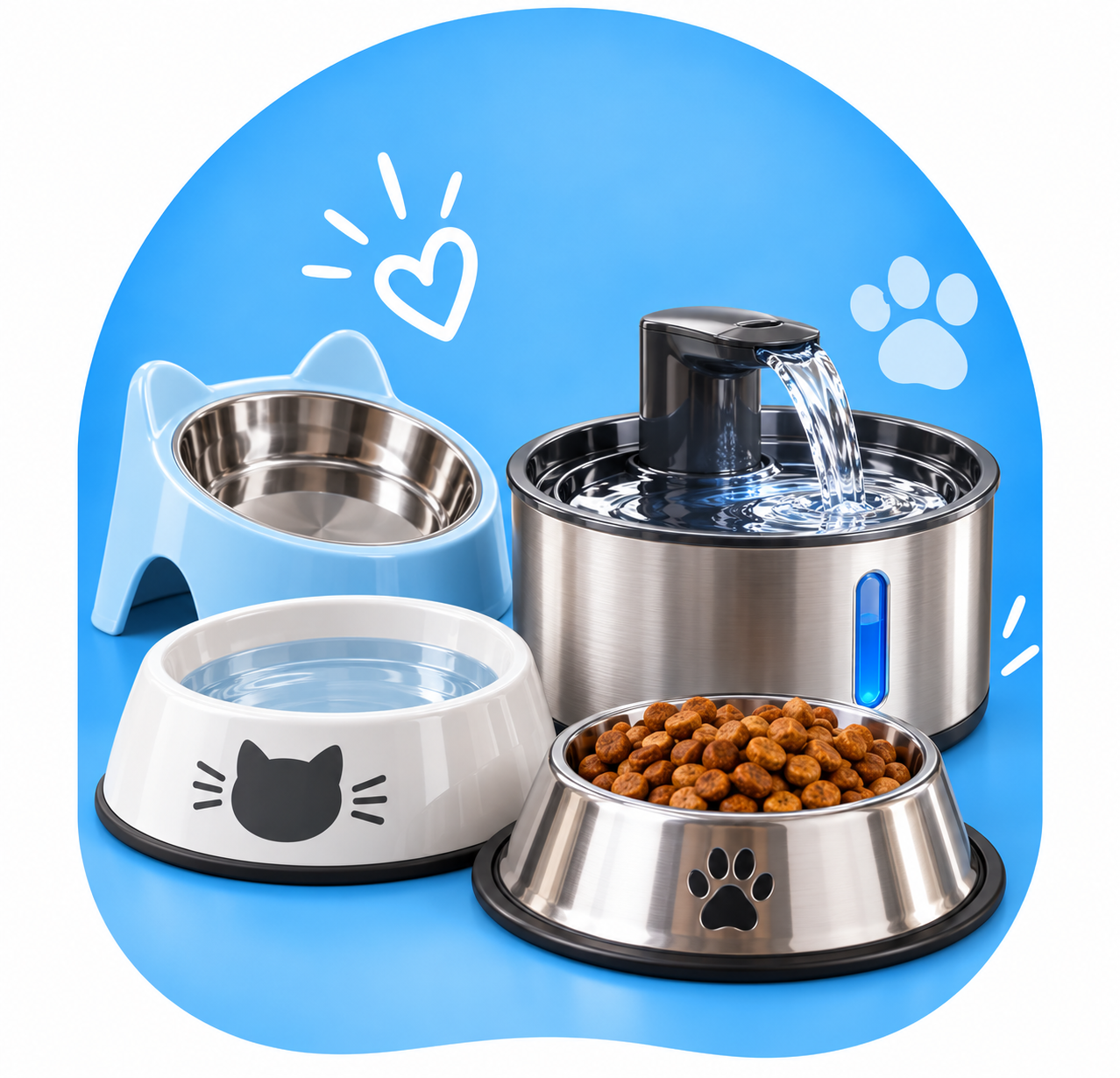 Gamelles et fontaines pour chat