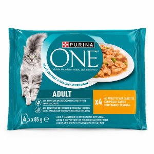 Purina ONE Adult Poulet Haricots Verts en Sauce 4 × 85 g