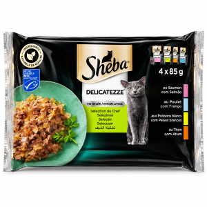 Sheba Delicatezze Sélection du Chef en Gelée pour Chat 4 × 85 g