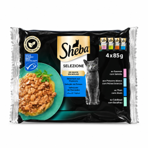Sheba Sélection aux Poissons en Sauce pour Chat 4 × 85 g