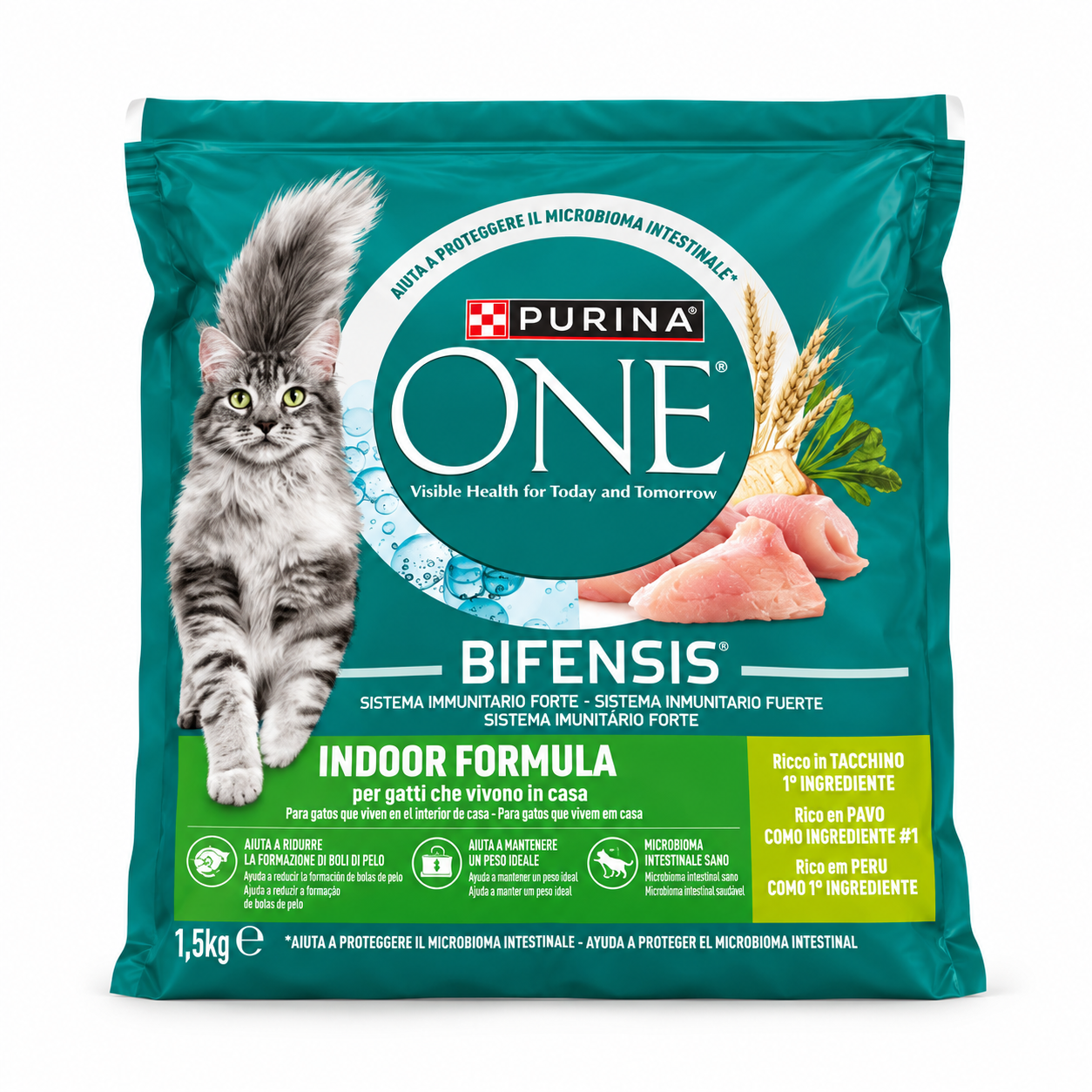 Purina ONE Bifensis Indoor Formula à la Dinde pour Chat d’Intérieur 1,5 kg